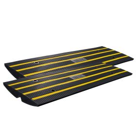 VEVOR Curb Ramp, 2 Pack, 2.6" Rise, Rubber Driveway Ramps, Heavy Duty 33069 lbs Weight Capacity Threshold Ramp