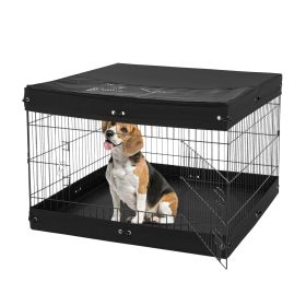 VEVOR Dog Playpen, 4 Pcs 24 x 36 in Panels Foldable Metal Pet Exercise Pen, Dog Fence Indoor and Outdoor Pen with Door, Top Cover, and Bottom Pad