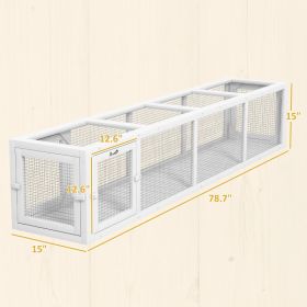 Wooden Cat Run With Weather Protection, Connecting Inside And Outside (Option: White)