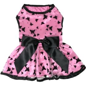 All Aflutter Pink &amp; Black Dog Dress (size: medium)
